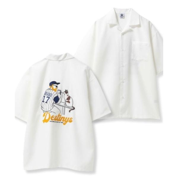 シャツ ヒゲサガラ刺繍 半袖シャツ メンズ レディース