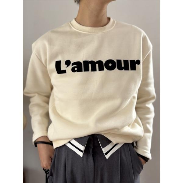 トレーナー スウェット 「L'amour ロゴ」ビッグプリント スウェット / ドロップショルダー ...