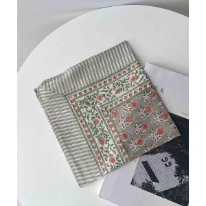 スカーフ バンダナ インド ブロックプリント大判スカーフ レディース