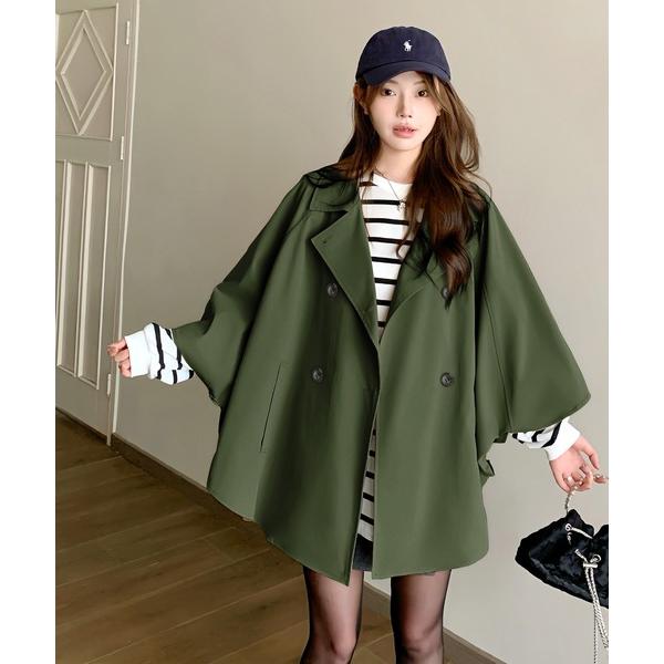 コート アウター オーバーサイズ　トレンチポンチョコート レディース