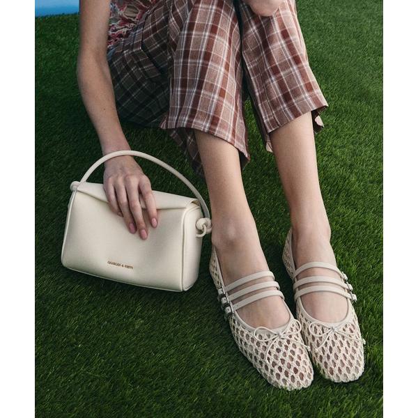 パンプス ウーブン トリプルストラップメリージェーン