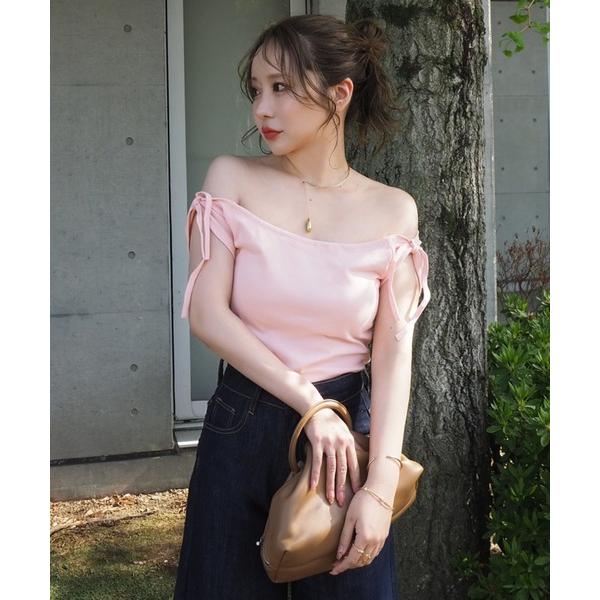 tシャツ ribbon short french sleeve tops /リボン ショート丈 カッ...