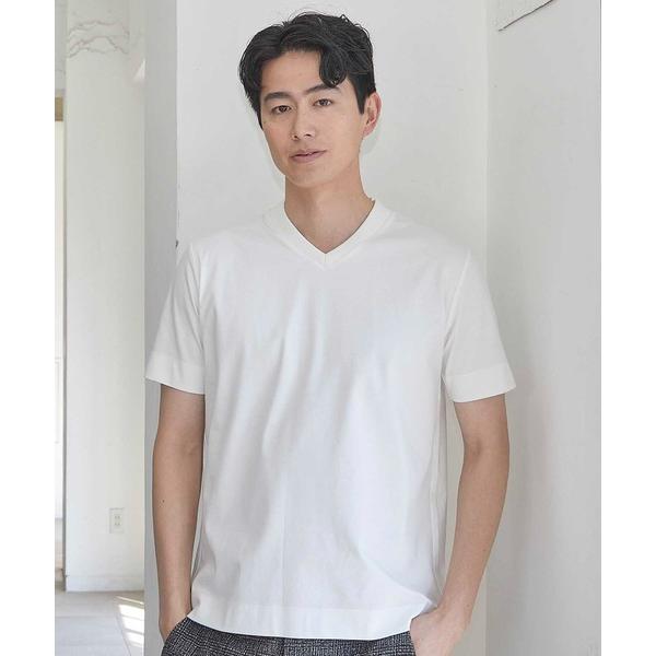 tシャツ シルケットポンチVネックジャケT メンズ