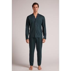 パジャマ コットン フロントオープン ロングパジャマ メンズ レディース