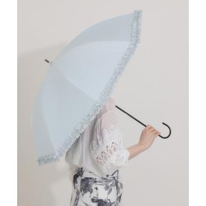 傘 because「遮光率100％」「晴雨兼用」PUヒートカットフリル日傘 レディース