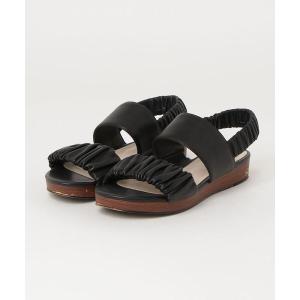 「NINE WEST」 フラットサンダル 22cm ブラック レディース