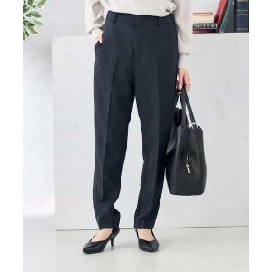 uvカット セレモニースーツ スラックス パンツ 「洗える/ストレッチ/UVカット」麻調ストレッチテーパードパンツ レディース