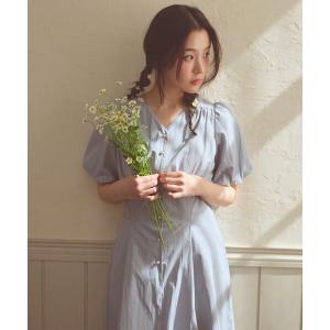 ワンピース 半袖 バルーンスリーブ ワンピース