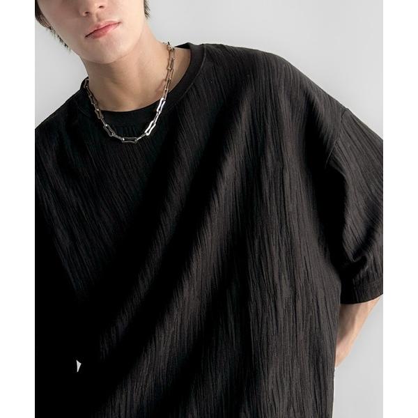 tシャツ 「JaVaジャバコラボ」「タックイン不要。」ドロスト付リンクスジャカードオーバーサイズTシ...