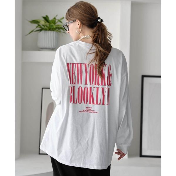 tシャツ バックプリントテキストPT・Tシャツ レディース