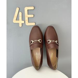 パンプス 「4E 幅広」ビット付きローファー/ソフトスクエアトゥ