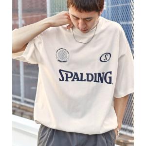 tシャツ SPALDING/スポルディング 別注 ロゴ刺繍/プリント ゲームデザインドロスト半袖Tシャツ メンズ レディース