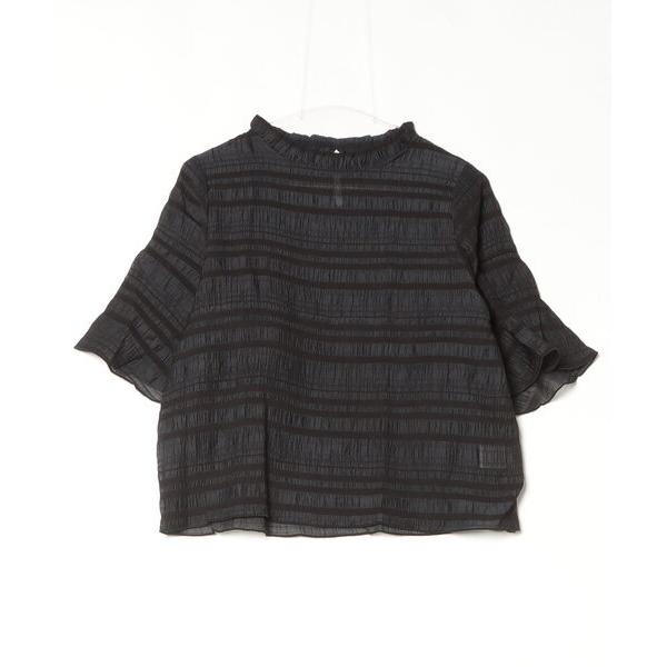 ブラウス シャツ 「JETSET SOLO PLUS」フリルハイネックフレアスリーブブラウス レディ...