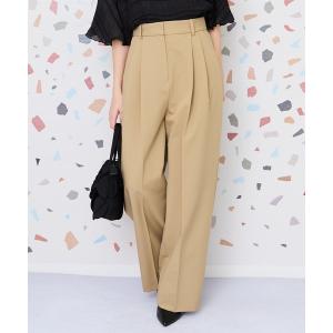 スラックス パンツ 「JETSET SOLO PLUS」ワイドツータックマーベルトパンツ レディース