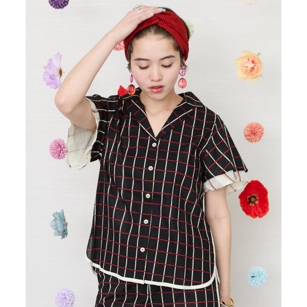 ブラウス シャツ 「SKATIE」カラーウインドウペンブラウス レディース