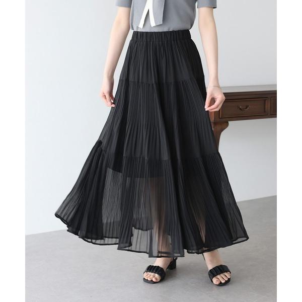 スカート シフォンプリーツスカート