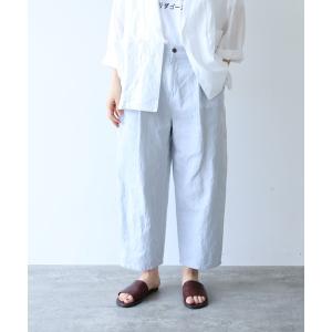 ジーンズ デニム デニムパンツ コットンリネンデニム　バックゴムパンツ レディース