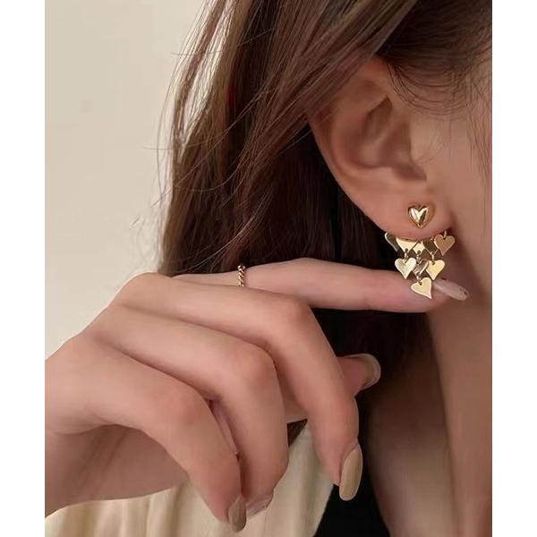 ピアス 愛が多めの多重ハートピアス レディース