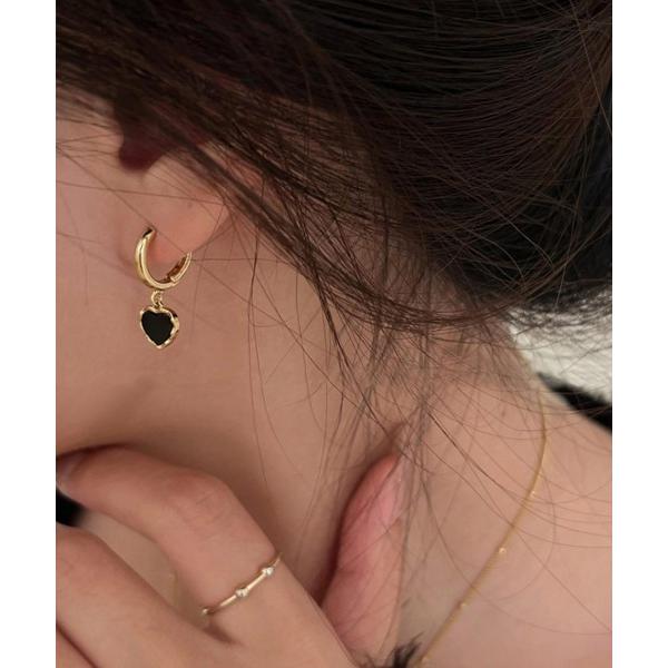 ピアス 小悪魔ブラックハートモチーフピアス レディース