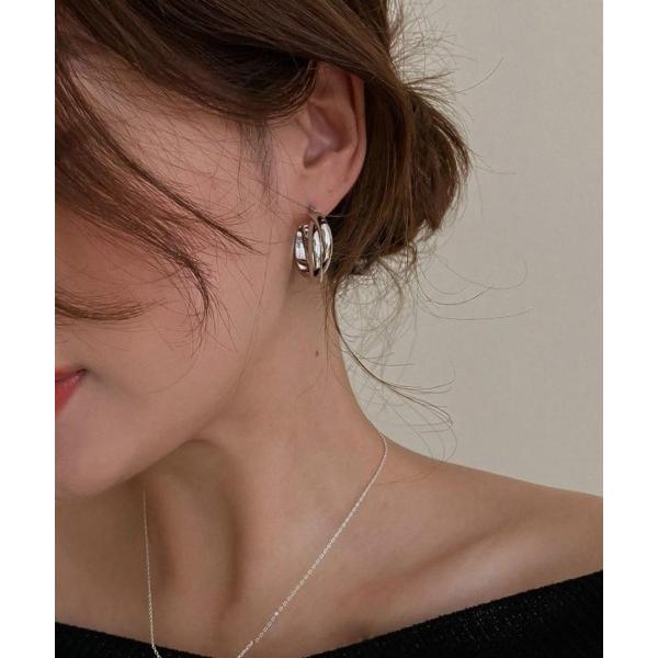 ピアス ツイストデザインフープピアス レディース