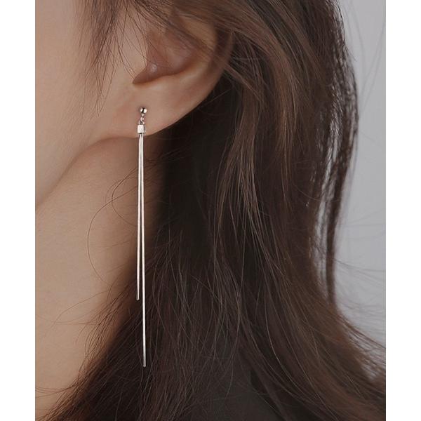 ピアス ダブルバーデザインロングピアス レディース