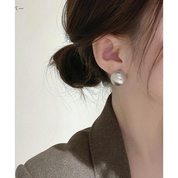 ピアス 艶消しボールデザイン大人ピアス レディース