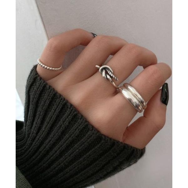 指輪 リング 「重ねるだけで雰囲気アップ。指先を飾るシルバーリング3点セット」デザインリング3点セッ...