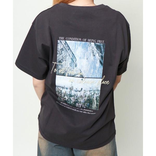 tシャツ ユニセックス刺しゅうフォトＴシャツ/ルーズTシャツ シンプル半袖T 夏服 レディース