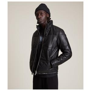 「ALLSAINTS」 レザーブルゾン L ブラック メンズ