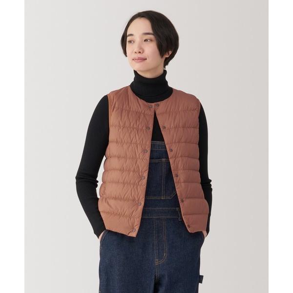 「無印良品」 ダウンベスト X-LARGE ブラウン レディース
