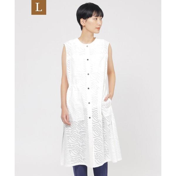 ベスト ジレ 「L」「ウォッシャブル」パンチングゼブラロングジレ レディース