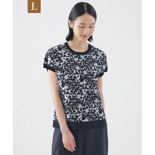 ニット セーター 「L」「ウォッシャブル」ヴィスコースストレッチフレンチスリーブジャガードニット レ...