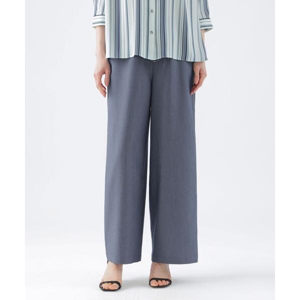 パンツ 「ウォッシャブル」ライトシャンブレーデニムワイドストレートパンツ レディース