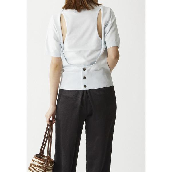 ニット セーター 「LOWER（ローヴァー）」18Gオープンバックレイヤードトップス レディース