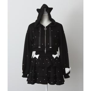 セットアップ ねこみみビジューパーカーセットアップ レディース