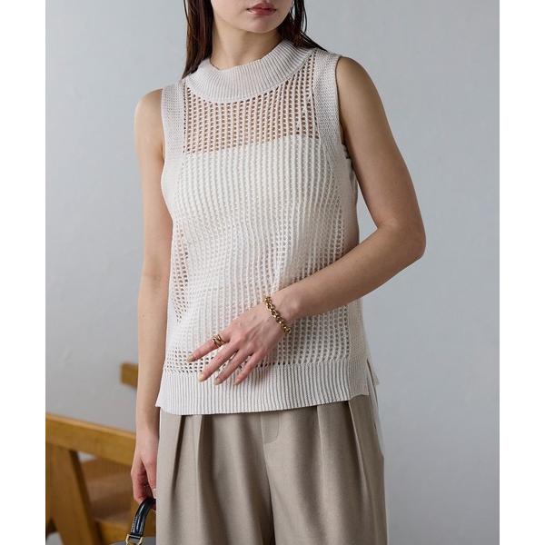 ベスト ジレ フィッシュネット　ノースリーブトップス レディース