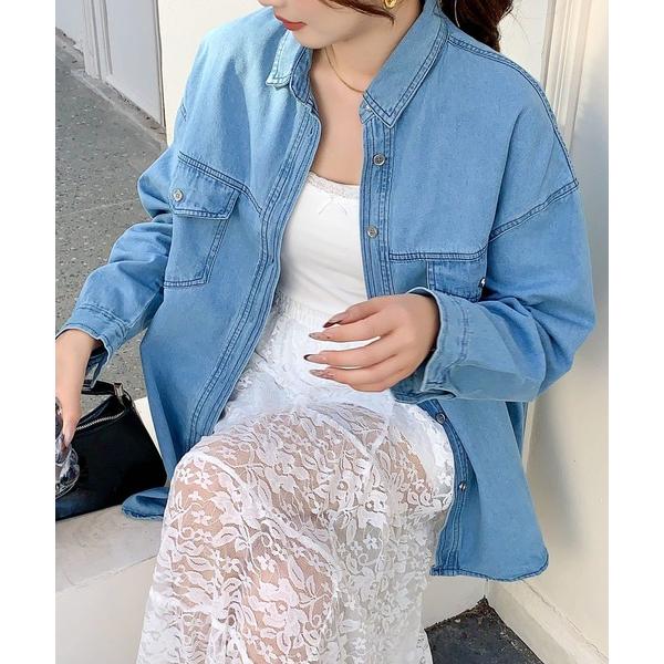 ブラウス シャツ オーバーサイズデニムシャツ レディース