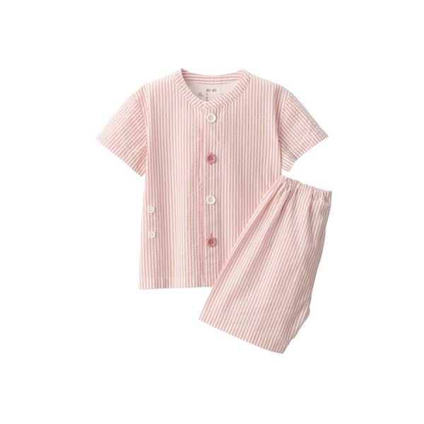 パジャマ ベビー　脇に縫い目のない　サッカー織　半袖お着替えパジャマ キッズ 子供 男の子 女の子