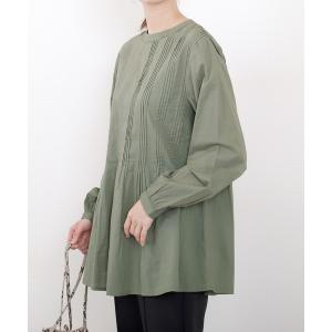 ブラウス シャツ キャンブリックコットンタックプリーツブラウス レディース