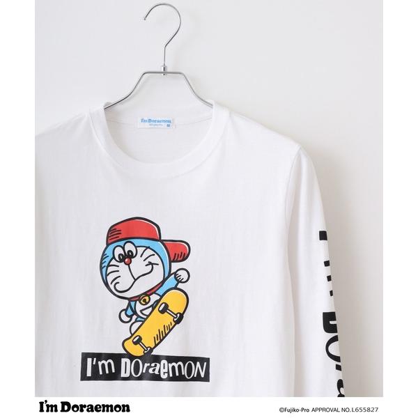 スマホショルダー tシャツ I'm Doraemon プリント天竺長袖Tシャツ メンズ レディース