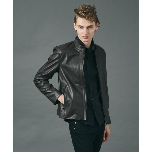 「5351 POUR LES HOMMES」 レザーブルゾン 50 ダークブラウン メンズ