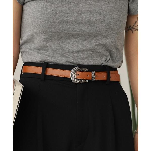 ベルト Faux leather western belt/フェイクレザー ウエスタンベルト メンズ...