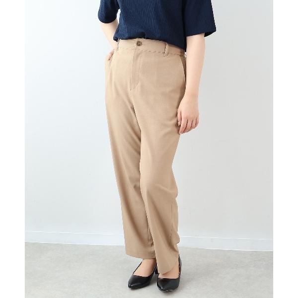 パンツ 「L〜6L 大きいサイズ」接触冷感 吸湿速乾 リネンライク ストレッチ パンツ レディース