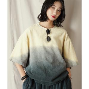 tシャツ グラデーション ダイ H/S パイルクルーネック カットソー メンズ レディース