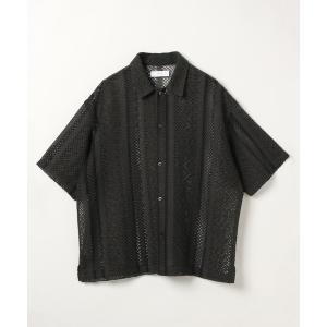 シャツ ルーズメッシュ柄シャツ メンズ
