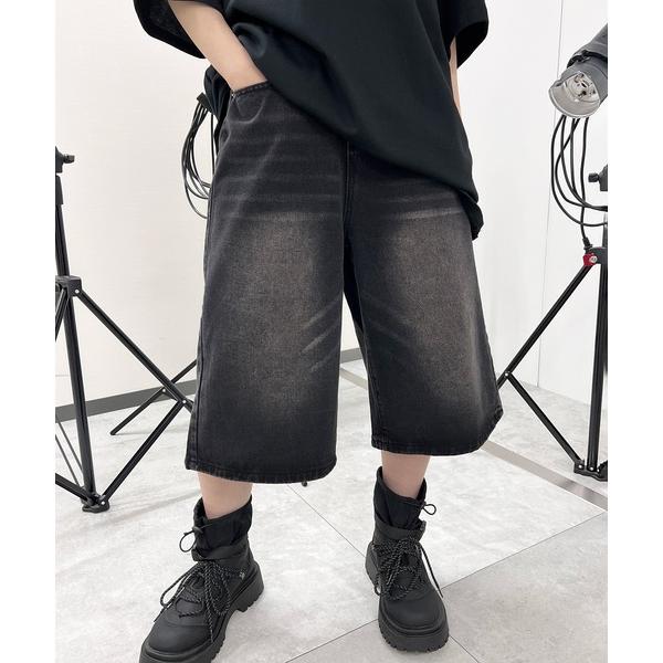 ハーフパンツ ジーンズ デニム デニムパンツ 短パン ワイドデニムハーフパンツ レディース メンズ