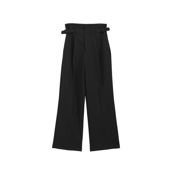 パンツ サイドベルトストレートパンツ レディース