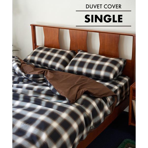 インテリア OMBRE CHECK DUVET COVER S　掛け布団カバー シングル