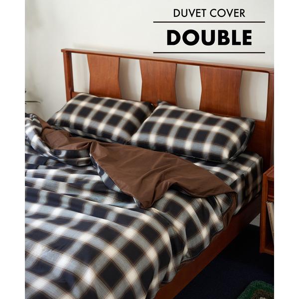 インテリア OMBRE CHECK DUVET COVER D　掛け布団カバー ダブル