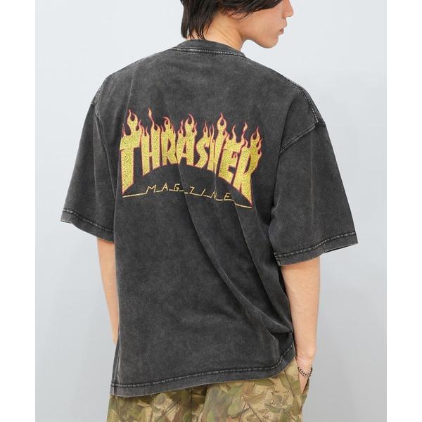 tシャツ 「ムラサキスポーツ限定」THRASHER/スラッシャー 半袖Tシャツ バックプリント ビッ...